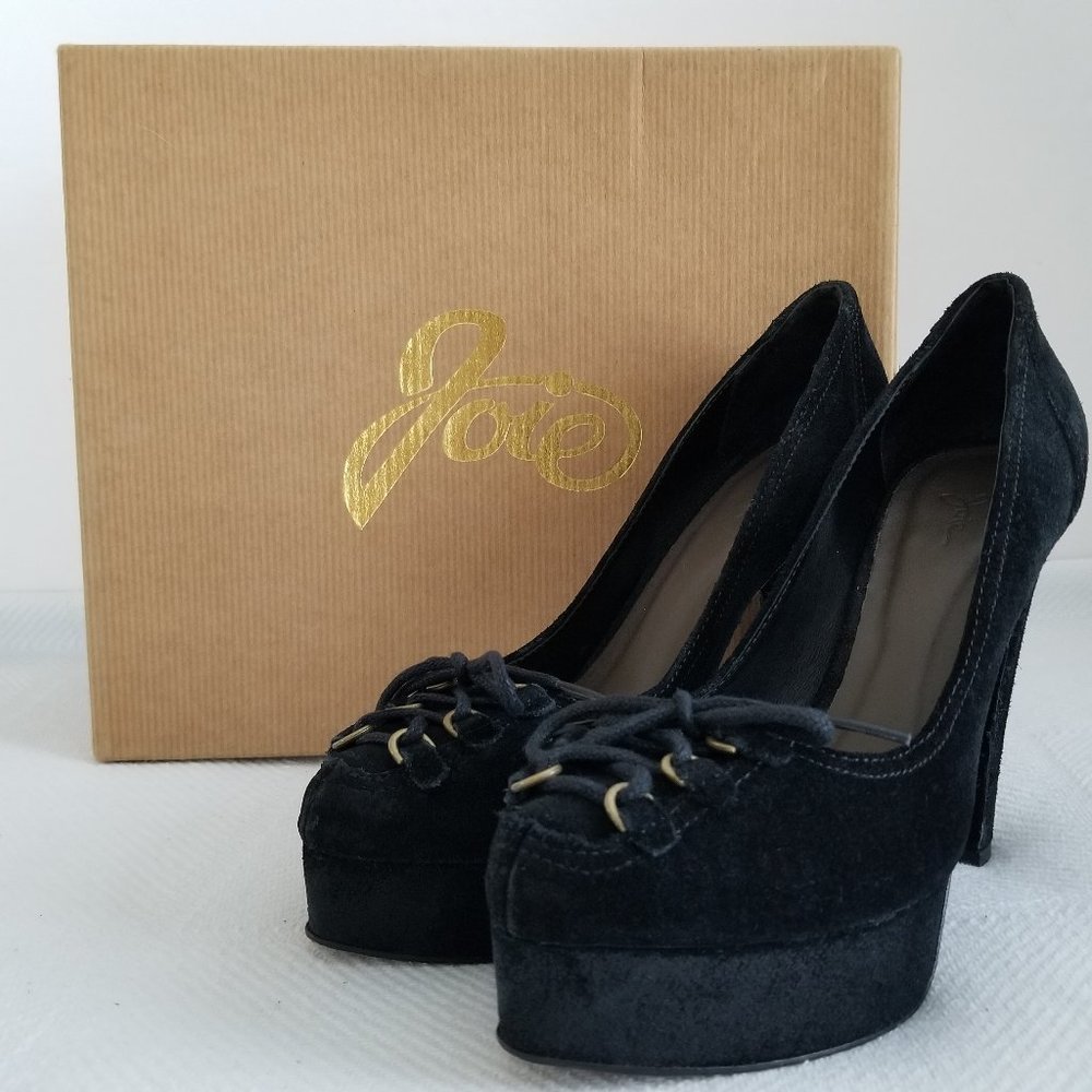 Joie "Peaches" Black Suede Pumps Size 7.5M
